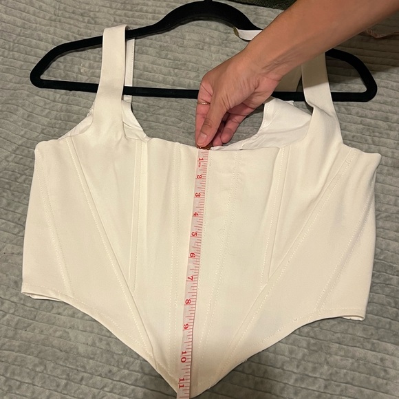 White Structured Corset Crop Top - Women - Picture 3 of 5